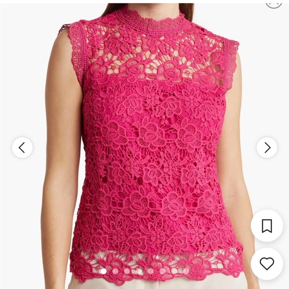 Nanette Lepore Tops - Nanette Lepore Pink Lace Crochet Top